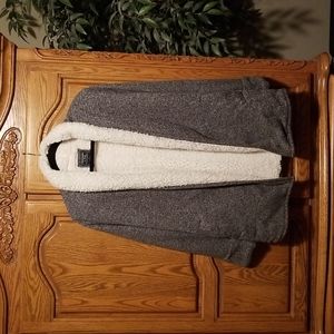 Grey, faux fur lined A&F jacket size small